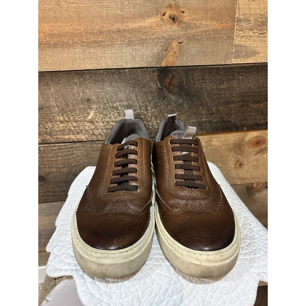 Martin Dingman David Men's Sneakers Size 9M Brown Leather Slip On Shoes - Picture 4 of 8